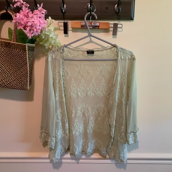 ☢️3 For $20.Boho Cover up vintage,light green,lace size L. - Picture 1 of 4